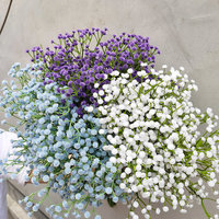Buket Plastik Gypsophila Model MC-MTX Biru Dekorasi Rumah Pernikahan Rangkaian Bunga Kering Bunga Buatan