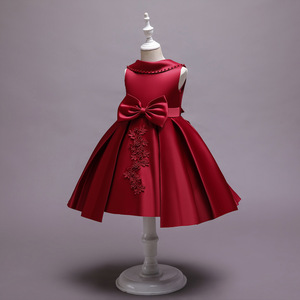 Vestido de tul de Navidad para niña pequeña, Multicolor, blanco, sin mangas, bordado de satén, Princesa, boda, noche, 2022 - Product Image 2