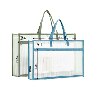 Tùy chỉnh kích thước B4/A4 túi đôi túi tài liệu dày thân thiện với môi Eva giữ tập tin xử lý lưới dây kéo mềm tùy chỉnh nộp hồ sơ sản phẩm - Product Image 1