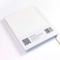 Carnet de notes ligné personnalisé en tissu de lin imprimé sur mesure, couverture rigide A5, logo personnalisé, estampage or/argent