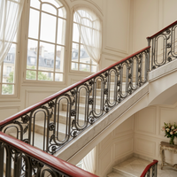 Rampe d'escalier intérieure de luxe en fer forgé, style européen, pour villas, photos incluses