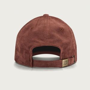 Casquettes de baseball personnalisées 6 panneaux couleur unie en velours côtelé avec logo brodé style sportif Lettre Lucky Brown - Product Image 4