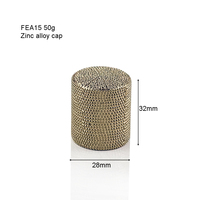 Capuchon de parfum luxueux en métal lourd Zamak, alliage de zinc, forme cylindrique unique, doré, argenté, marron, bronze, 15 mm, facile à poser