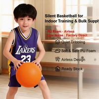 Ballon de basketball silencieux en PU, taille 7, en mousse souple, sûr, anti-choc, pour entraînement intérieur et usage domestique, vente en gros, direct usine
