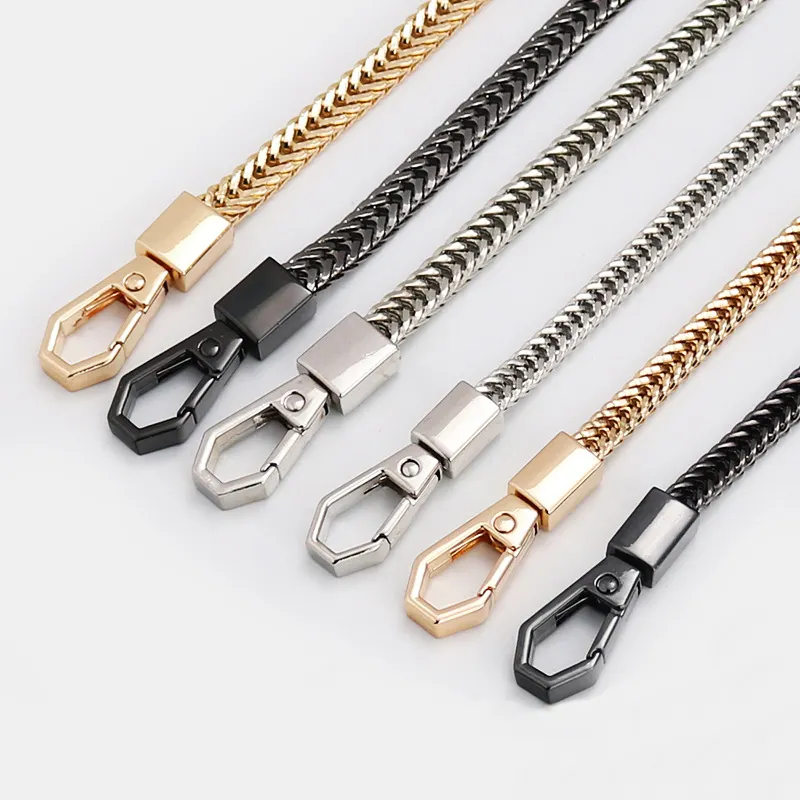 Factory Directly Fashion Bag Accessories Chain Shoulder Strap Iron Handle Metal Bag Chains With Snap Hook