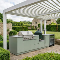 Nouvelle cuisine extérieure multi-couleurs pour jardin, îlot barbecue avec grill Kamado, résistant à l'humidité, en acier inoxydable 304