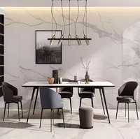 Panneau mural en cristal à motif de marbre de carbone rentable Panneaux muraux intérieurs solides à haute brillance