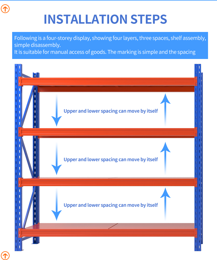 Flexiable Industrial Storage Shelves Metal Steel Beam Commercial Storage Pallet Rack