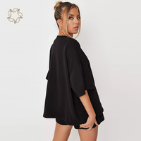 Ensemble t-shirt et short en coton biologique Ensemble short durable pour femmes Ensemble short deux pièces écologique pour femmes