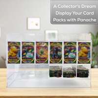 Présentoir de Comptoir Transparent en Acrylique à 6 Emplacements pour Boosters de Cartes TCG – Idéal pour Magasins de Jeux