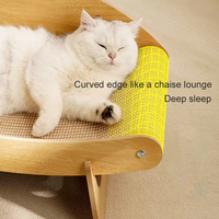 Vente en gros d'usine, hamac pour chats multifonctionnel classique en bois en forme de crabe avec plateau à gratter en sisal