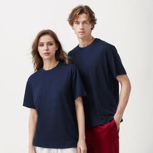 Camiseta de algodón peinado de 220g de peso pesado-Camiseta de color sólido de moda unisex Camiseta cultural de manga corta con cuello redondo - Product Image 1