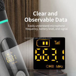 Micrófono Inalámbrico Doble de Mano con Pantalla LED RGB, Altavoz para Exteriores y Máquina de Karaoke, Boomboxes AUX, <span class=keywords><strong>Precio</strong></span> de Fábrica - Product Image 5