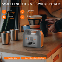 Station d'alimentation portable UPS compatible solaire et automobile, batterie domestique personnalisée 150W mini pour chargeur d'ordinateur portable