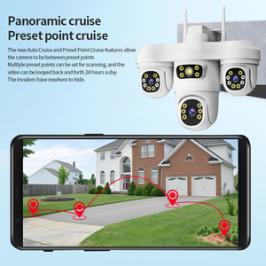 Máy ảnh 6MP video HD 1080P LED ánh sáng ngoài trời tầm nhìn ban đêm con người phát hiện PTZ Màn hình ba ống kính tự động báo động - Product Image 5