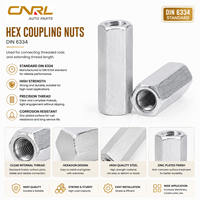 DIN6334 304 Stainless Steel Hex Coupling Nut Long Hollow Hex Nut M3-M24 Threaded Rod Connector OEM Wholesale Factory