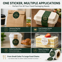 Autocollants en vinyle adhésif imperméables imprimés avec logo personnalisé, autocollants ronds imperméables pour l'étanchéité des emballages alimentaires, appliqués aux boîtes de restauration rapide