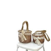 Panier suspendu tressé artisanal - Sac fourre-tout en paille pour enfants - Origine Shandong pour Noël/Saint-Valentin/Chinois Nouvel An - Xue