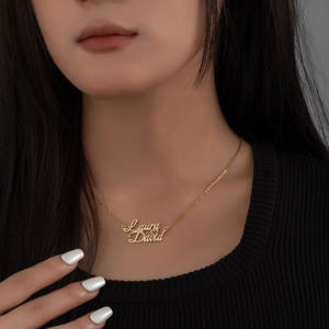 สร้อยคอจี้แฟชั่นสแตนเลสสตีล 316L ชุบทอง 14K 18K PVD  งานจิวเวลรี่ชั้นดี สร้อยคอชื่อสั่งทำสำหรับผู้หญิง - Product Image 2