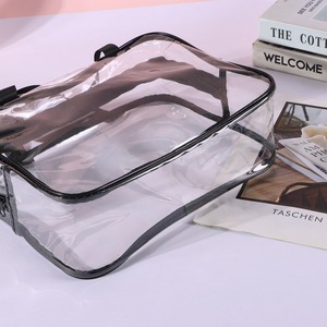 Custom Logo Transparent PVC Packaging Handbag Waterproof Plastic Ziplock Zipper <b>Bag</b> Gift <b>Bags</b> For Cosmetic Retail - Product Image 3