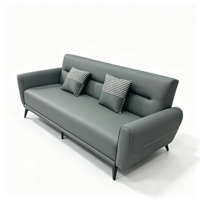 Canapé-lit multifonctionnel en cuir à motif patte de chat, trois places, écologique et durable, idéal pour villa, salon simple