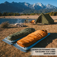 Sac de couchage momie en nylon anti-drift 14 points/3 cm pour hiver rigoureux avec structure à baffle, personnalisable