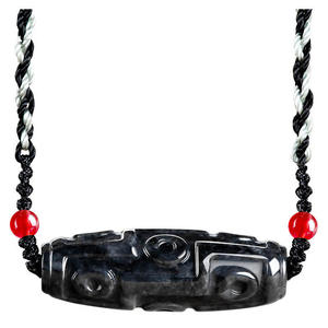 Colgante de Jade Negro con Cuentas de Jadeíta Natural, Diseño Original UNISEX, Estilo Chino, Regalo con Certificado de Tasación HJ103 - Product Image 5
