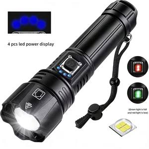 Сверхъяркий светодиодный фонарь из алюминия с регулируемой яркостью XHP70 и ремешком для экстренных ситуаций, охоты и использования на открытом воздухе - Product Image 1