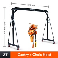 Produsen Mobile Gantry Crane Compact Gantry Frame Lifting Hoist Elektrik Tipe Dorong Manual untuk Lokasi Konstruksi 1000-2000kg