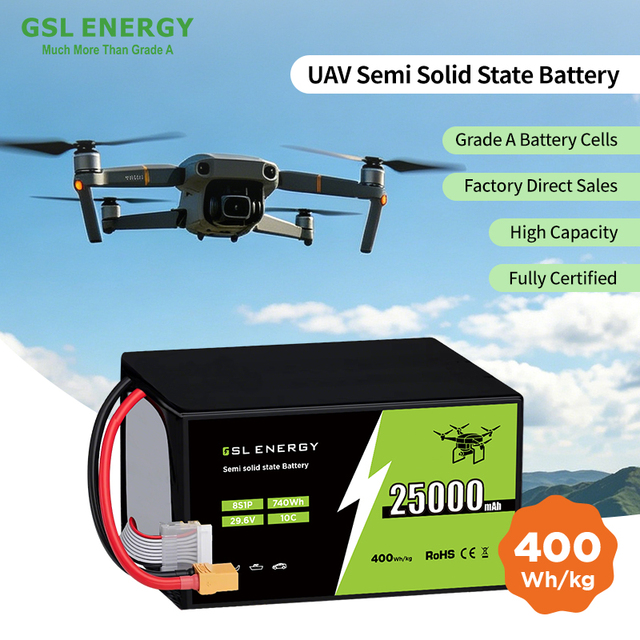 GSL ENERGY 8S 29.6V 25000mAh Solid State Lithium Ion Battery Pack 400Wh/kg 10C for UAV Agricultural Drone