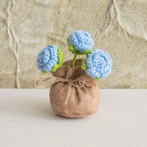 Plante en pot de œillets, crochet fait main, tricot décoratif, bricolage, cadeau de fête, fil fini, fleur artificielle - Product Image 4