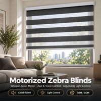 Stores zébrés motorisés intelligents filtrant la lumière, résistants au feu, sur mesure, directement de l'usine pour salon et bureau