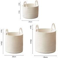 Panier de rangement et panier à linge en jute tissé à la main de style nordique pour vêtements et jouets