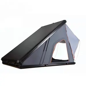 Triángulo de aluminio Camping OEM Tiendas de campaña en la azotea 4 personas Negro Tente De Toit Hardshell RTT Tienda de techo