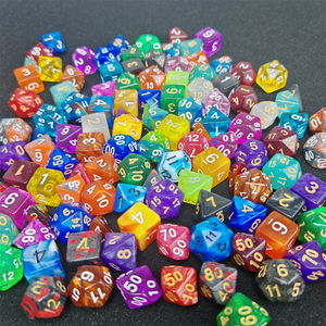 Dados de Plástico al por Mayor, Dados Poliédricos de Acrílico para Juegos de Rol, Dungeons and Dragons, D&D, D4-D20, Estilos Surtidos Aleatorios - Product Image 1