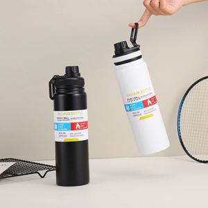 304 Stainless Steel Cup Portable Outdoor Hiking Sports Water <b>Bottle</b> Direct Drinking Simple Handheld Insulated <b>Bottle</b>. - Product Image 3