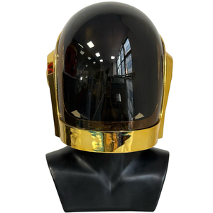 Casco de <span class=keywords><strong>Daft</strong></span> <span class=keywords><strong>Punk</strong></span> al por mayor, chapado en oro, de resina, para cosplay, fiesta de Halloween, actuación en escenario, accesorio de máscara de robot - Product Image 1