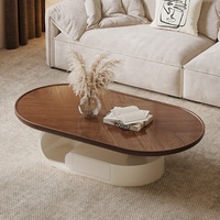 Meubles de Maison pour Salon Table de Télévision Ronde Ovale Centre Moderne Tables Basses de Luxe en Acier Inoxydable en Marbre avec Tiroir