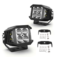 Feux LED de travail série 3064 de 4 pouces 60W avec DRL ambre, faisceau spot latéral, pour conduite tout-terrain, Jeep, camion, VTT, UTV