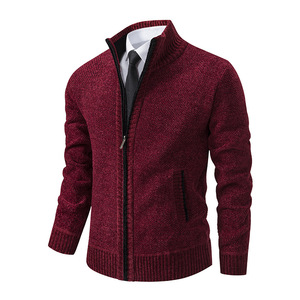 <span class=keywords><strong>Pull</strong></span> en maille personnalisé avec logo, mode automne-hiver, vente en gros, cardigan uni, noir, fermeture éclair, unisexe, vestes pour hommes, cardigan - Product Image 3