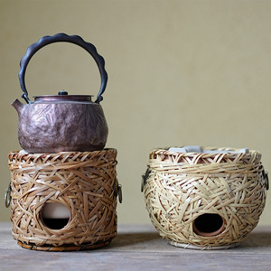 Estufa de arcilla tejida con bambú, pequeña estufa interior para preparar té Kung Fu, estufa de carbón, tetera para preparar té, estufa para preparar té - Product Image 1