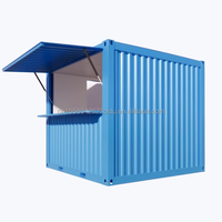 Kiosque hôtelier pop-up extensible de 10 pieds en panneaux sandwich préfabriqués en acier, design moderne et respirant noir