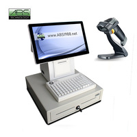 Sistema de Impresora Térmica Táctil de Doble Pantalla ABS de 15 Pulgadas, Caja Registradora para Pequeñas Empresas, Modelo ABS6000, Quad-core, Bluetooth 5.2