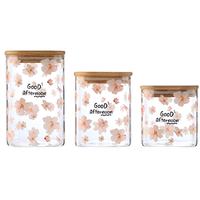 Bocaux en verre personnalisables avec couvercles en bois, récipients de rangement pour la cuisine, bocaux pour aliments