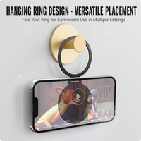 Penyangga Ponsel Aluminium Alloy Magnetik Putar 360 Derajat untuk iPhone dengan Desain Cincin Desktop Portabel