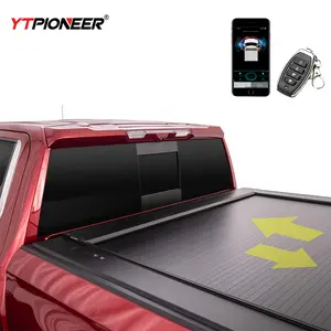 YTPIONEER couverture de lit de camionnette à contrôle multiple en alliage d'aluminium rétractable lisse couverture de Tonneau pour Ford-150