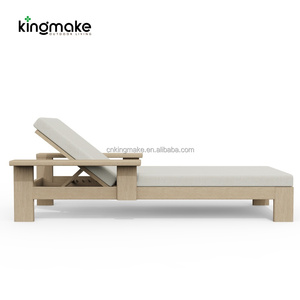 Set di Mobili da Esterno in Teak Invecchiato, <span class=keywords><strong>Lettino</strong></span> <span class=keywords><strong>Prendisole</strong></span> Commerciale in Legno per Hotel e Piscina, Sdraio Resistente - Product Image 4