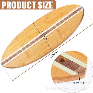 Tabla de cortar de bambú, tabla ovalada de madera para servir, para uso en la cocina y fiestas. - Product Image 4
