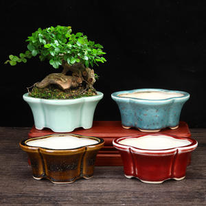 Purple Clay Ceramic Flower Pots Tabletop Small Pots Succulent <b>Personalized</b> Mini Fuchsia Pots <b>Sweet</b> Flag Bonsai Pots Flowers Vase - Product Image 1