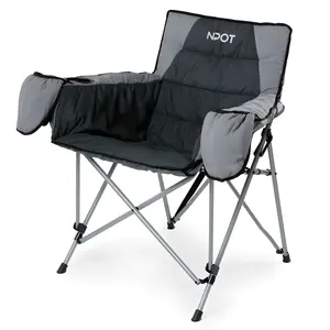 NPOT Chaise de pêche pliante d'extérieur Chaise de camping légère pliante Chaise de plage en aluminium avec accoudoirs
